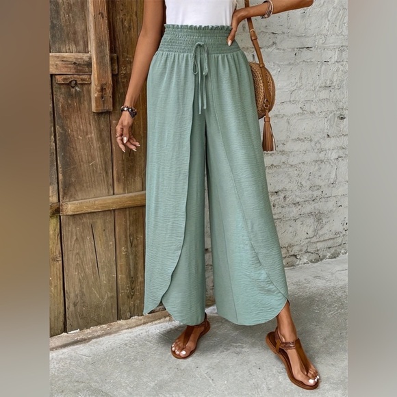 Minimalist wide leg high waist pants - Picture 1 of 5